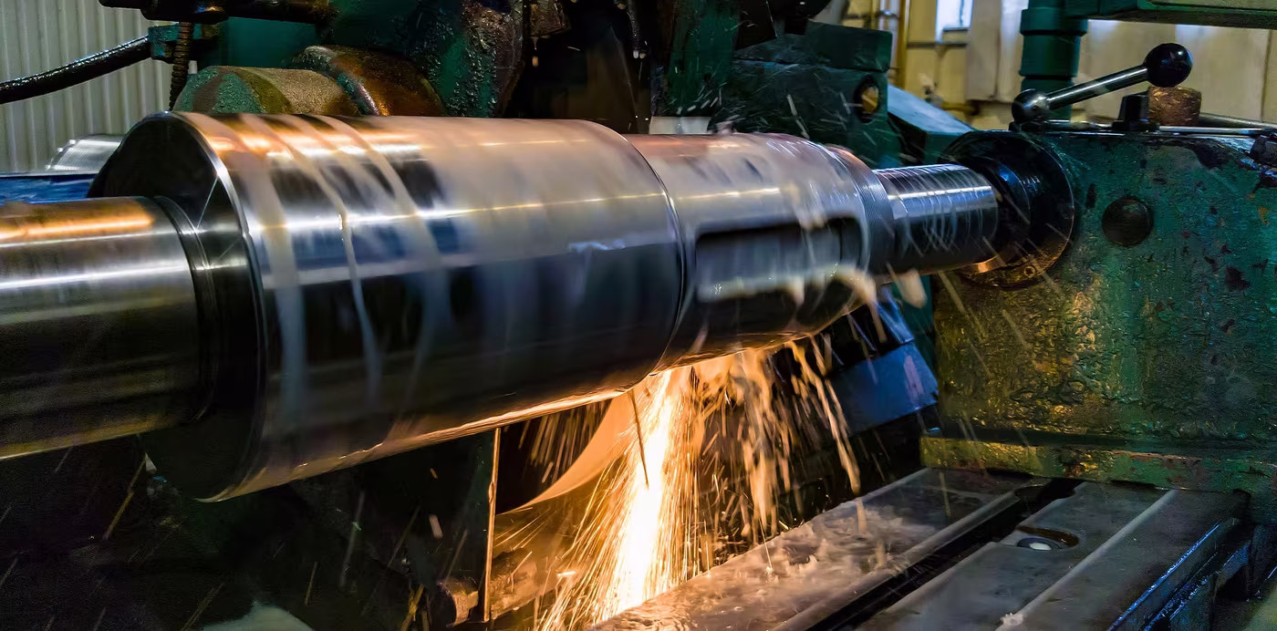 Machining of a large steel shaft with coolant