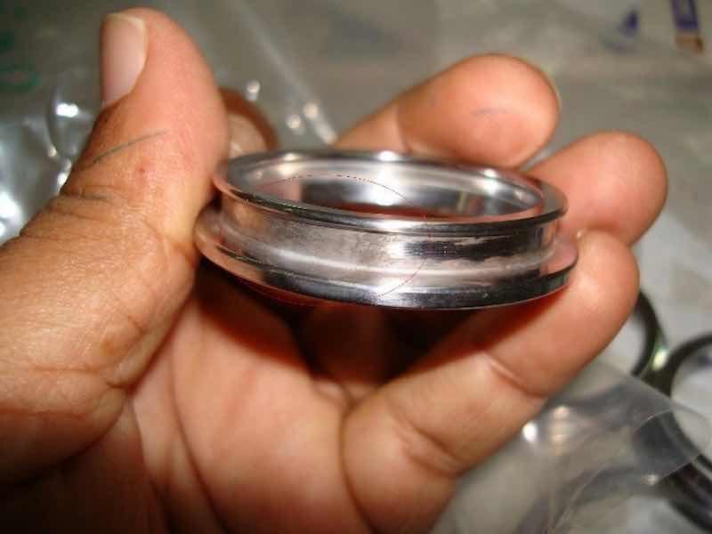 Industrial component prepared for chrome stripping and rework
