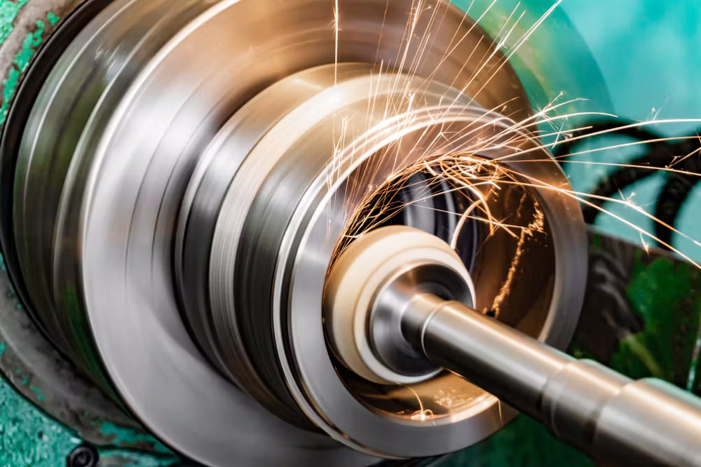 Internal grinding operation on a precision bore